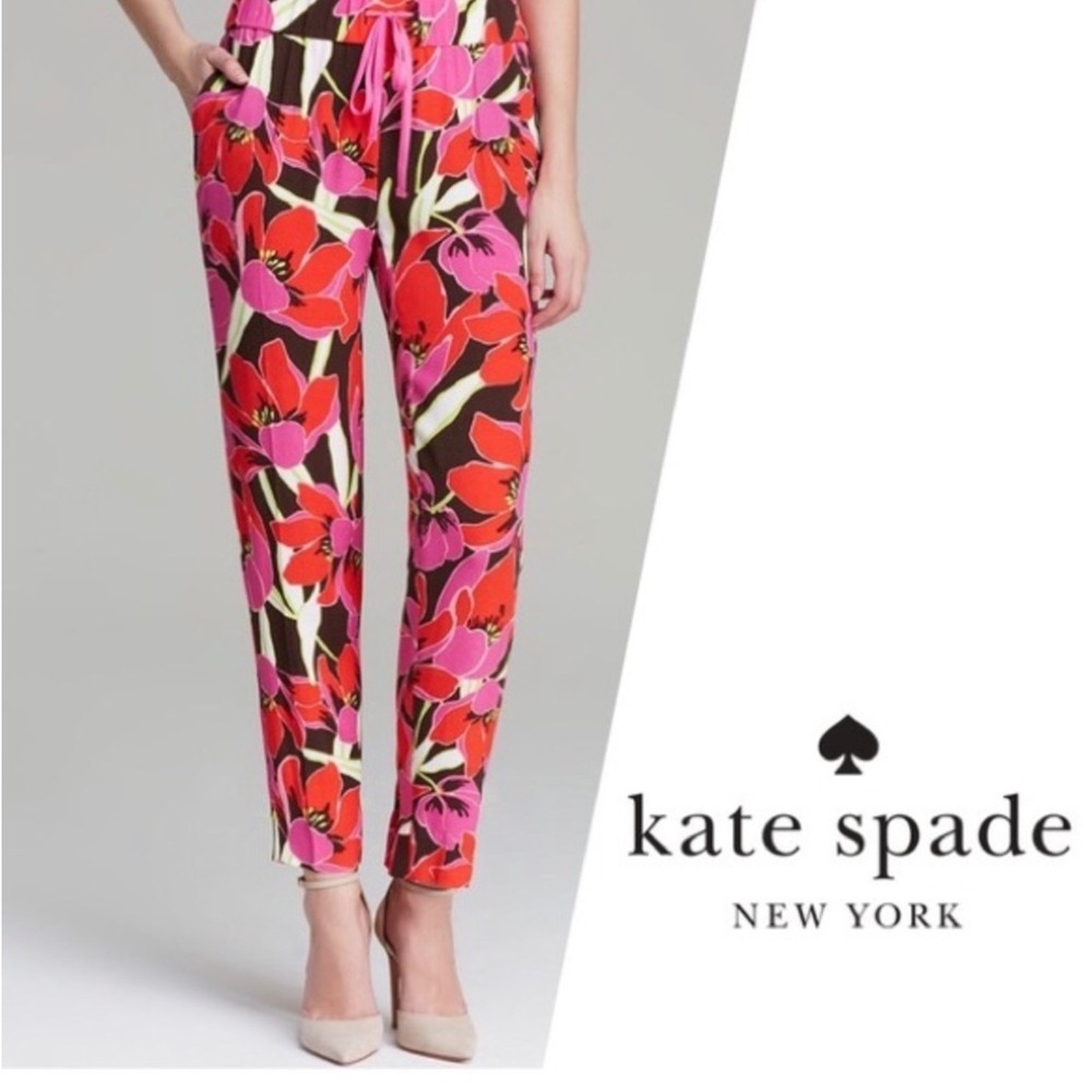 Kate Spade New York Tropical Hutton Lounge Rio De Janeiro Floral Pants Size 12